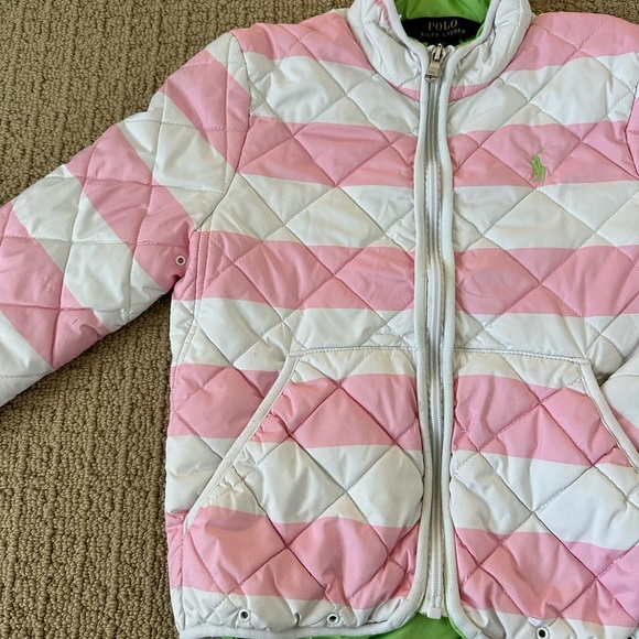 Ralph Lauren kids Pink white quilt coat Size S(7-8) - Picture 3 of 5